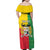 Personalised Benin Family Matching Off Shoulder Maxi Dress and Hawaiian Shirt Coat Of Arms Flag Style