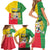 Personalised Benin Family Matching Short Sleeve Bodycon Dress and Hawaiian Shirt Coat Of Arms Flag Style