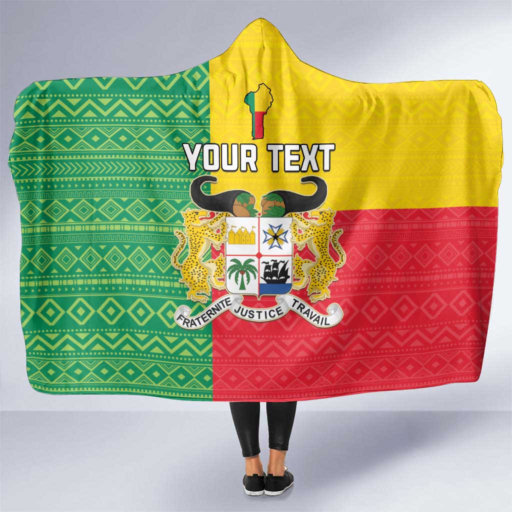 Personalised Benin Hooded Blanket Coat Of Arms Flag Style