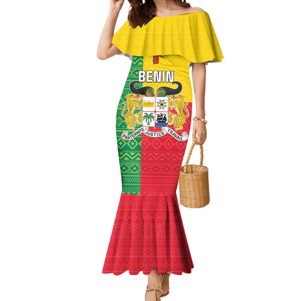 Personalised Benin Mermaid Dress Coat Of Arms Flag Style