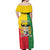 Personalised Benin Off Shoulder Maxi Dress Coat Of Arms Flag Style