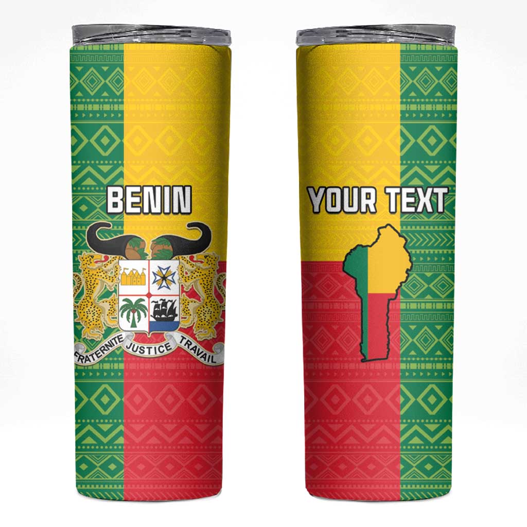 Personalised Benin Skinny Tumbler Coat Of Arms Flag Style