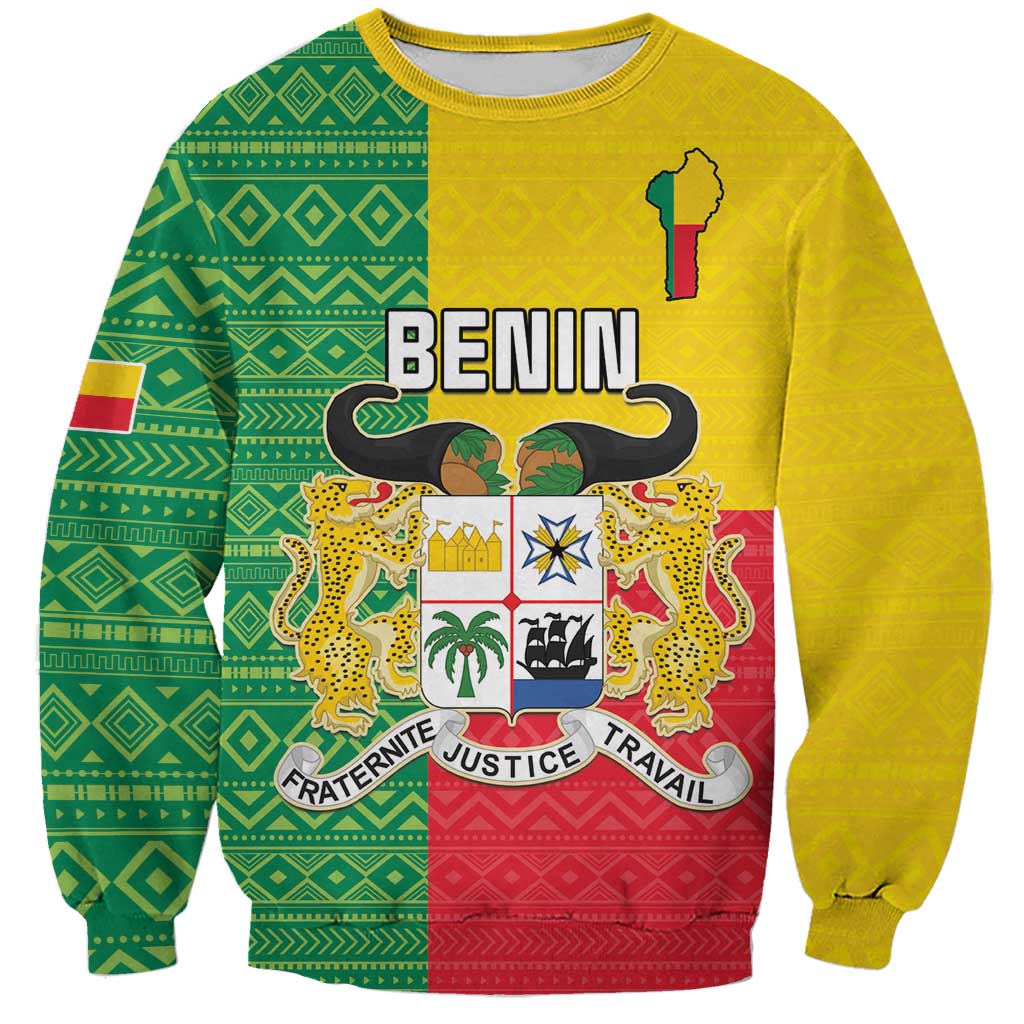 Personalised Benin Sweatshirt Coat Of Arms Flag Style