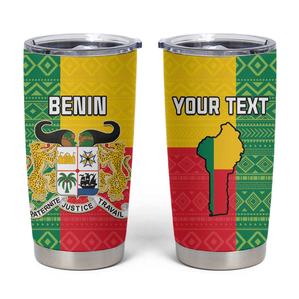 Personalised Benin Tumbler Cup Coat Of Arms Flag Style