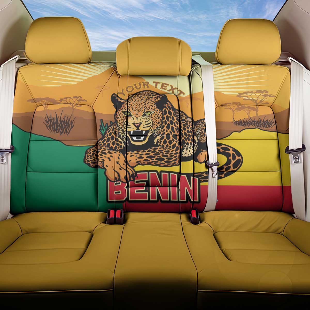 Personalised Benin Leopard Back Car Seat Cover Stay True - Stay Wild