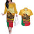 Personalised Benin Leopard Couples Matching Off The Shoulder Long Sleeve Dress and Hawaiian Shirt Stay True - Stay Wild