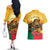 Personalised Benin Leopard Couples Matching Off The Shoulder Long Sleeve Dress and Hawaiian Shirt Stay True - Stay Wild