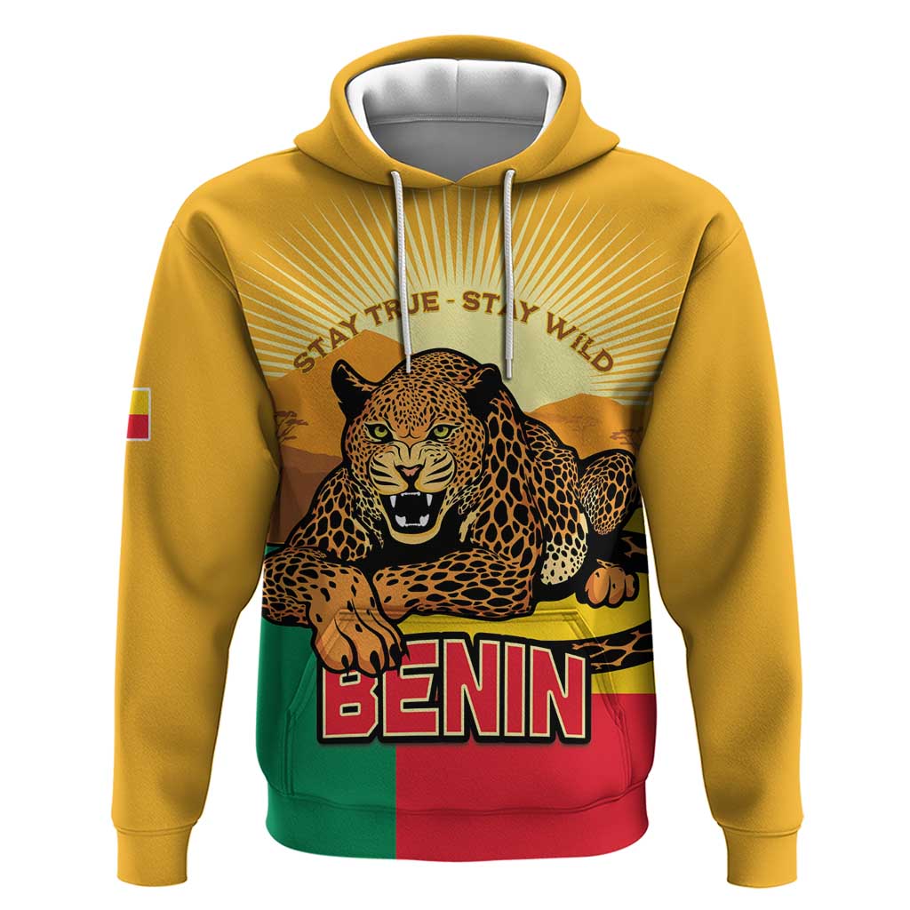 Personalised Benin Leopard Hoodie Stay True - Stay Wild