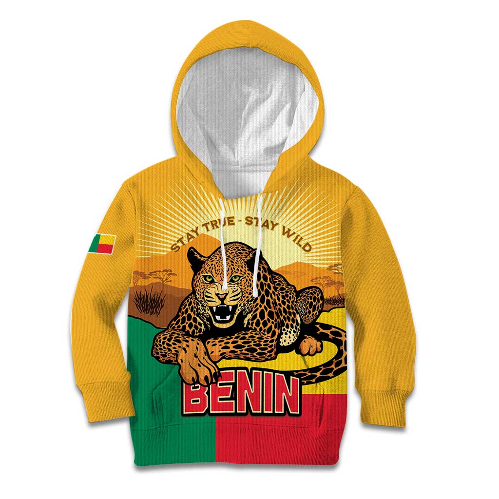 Personalised Benin Leopard Kid Hoodie Stay True - Stay Wild