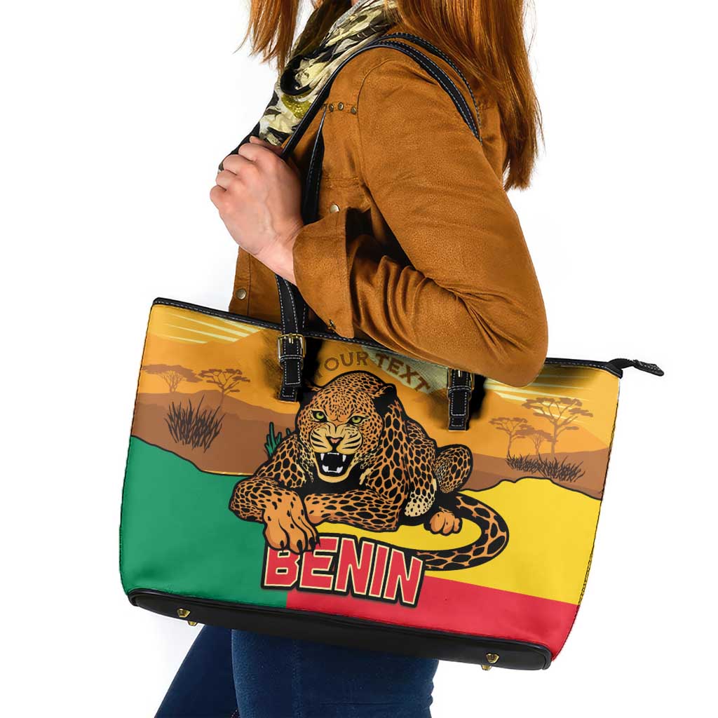 Personalised Benin Leopard Leather Tote Bag Stay True - Stay Wild