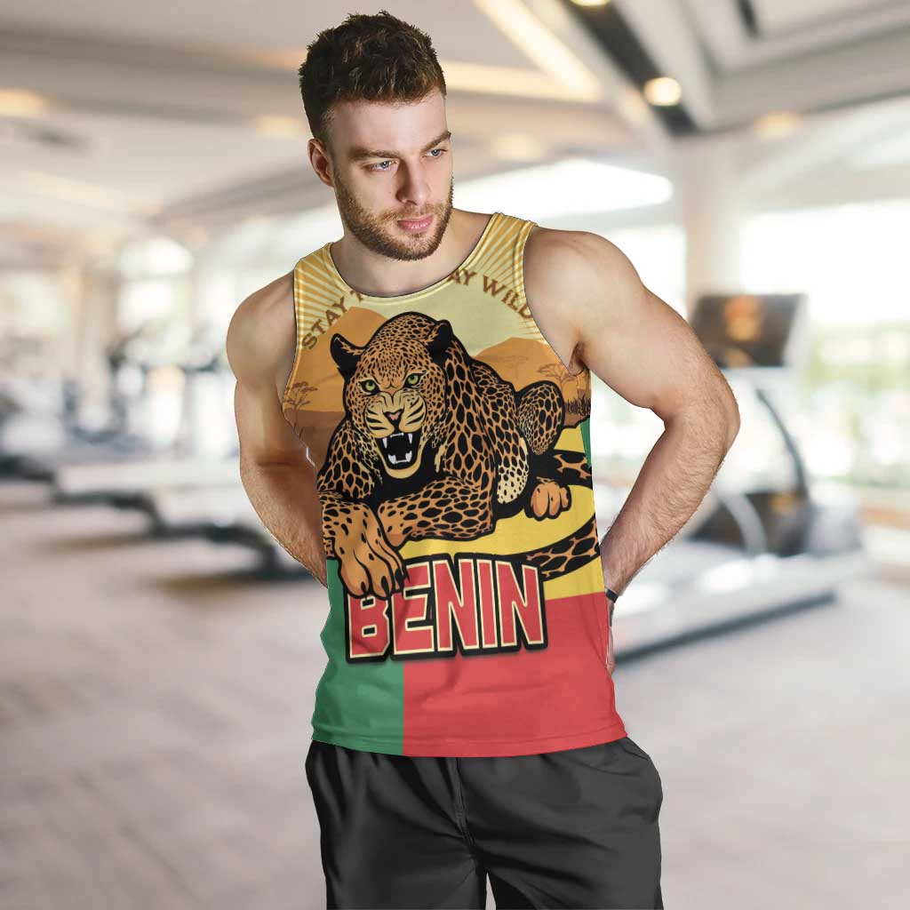 Personalised Benin Leopard Men Tank Top Stay True - Stay Wild