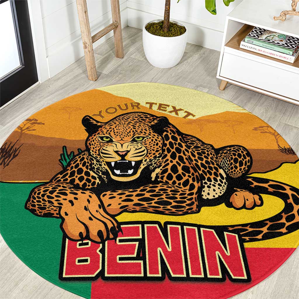 Personalised Benin Leopard Round Carpet Stay True - Stay Wild