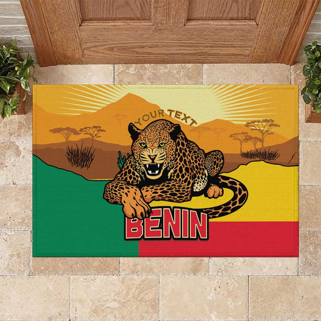 Personalised Benin Leopard Rubber Doormat Stay True - Stay Wild