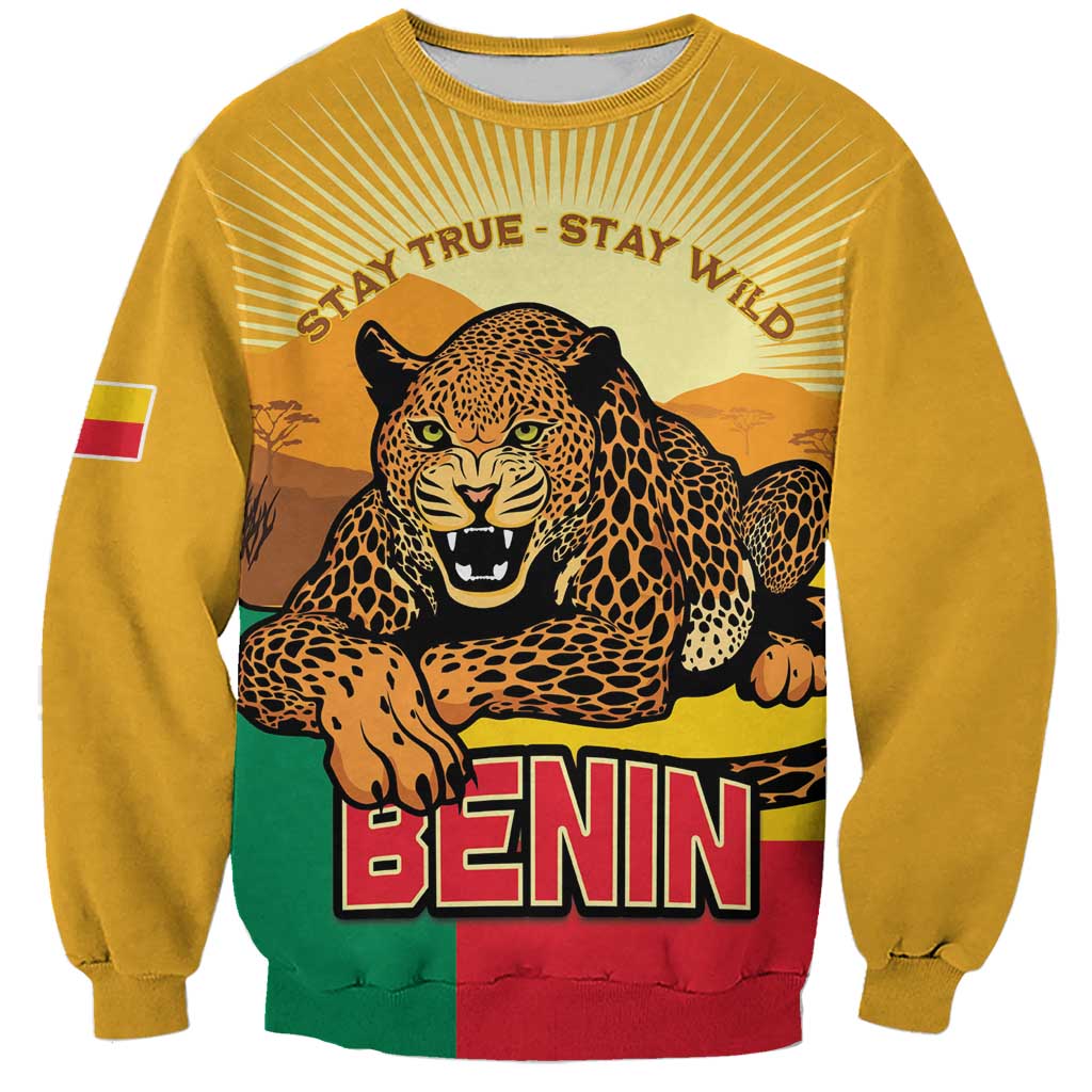 Personalised Benin Leopard Sweatshirt Stay True - Stay Wild