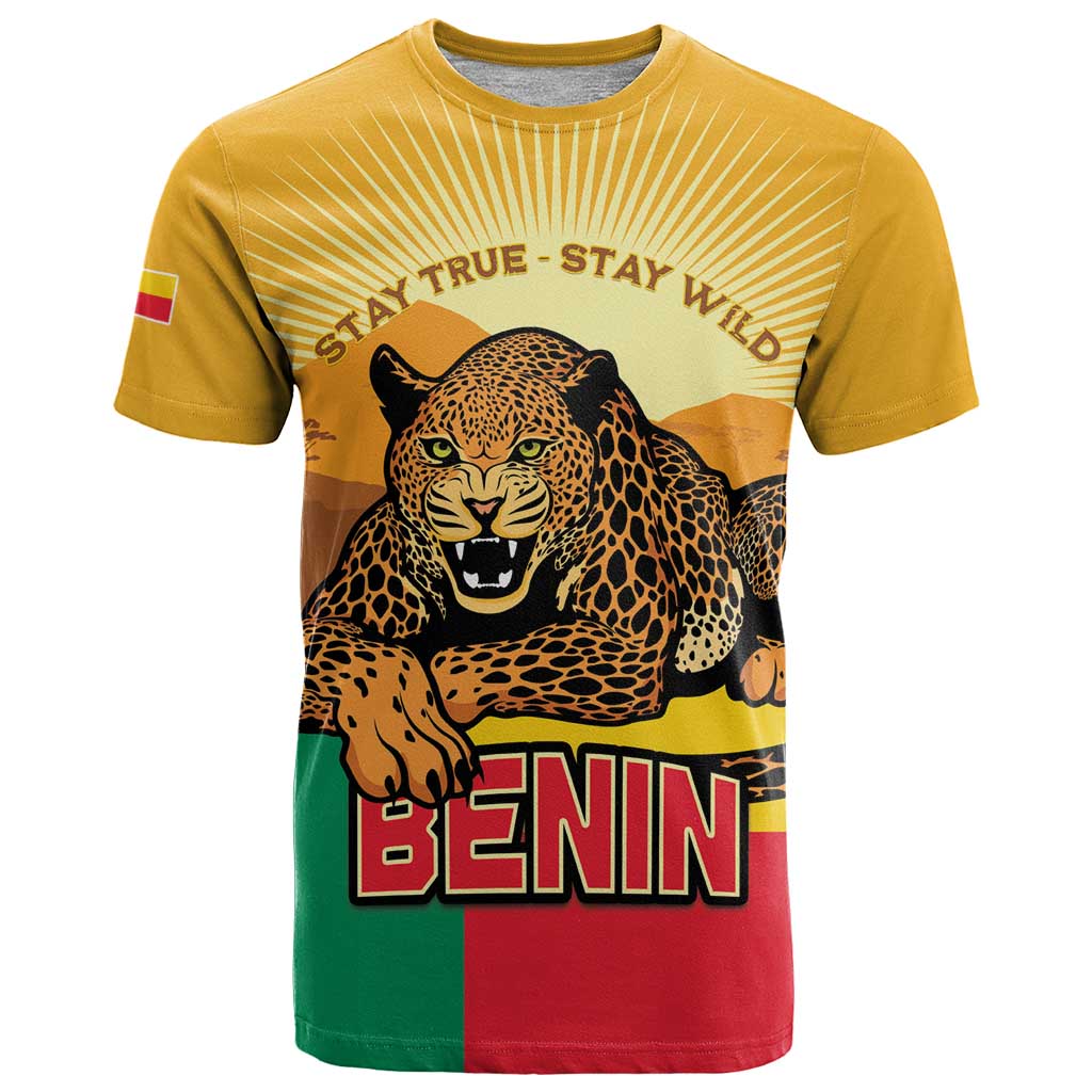 Personalised Benin Leopard T Shirt Stay True - Stay Wild