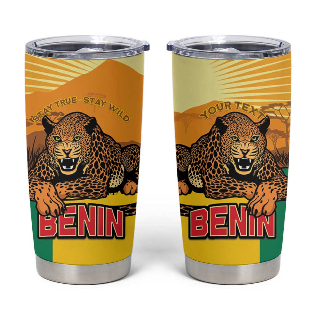 Personalised Benin Leopard Tumbler Cup Stay True - Stay Wild