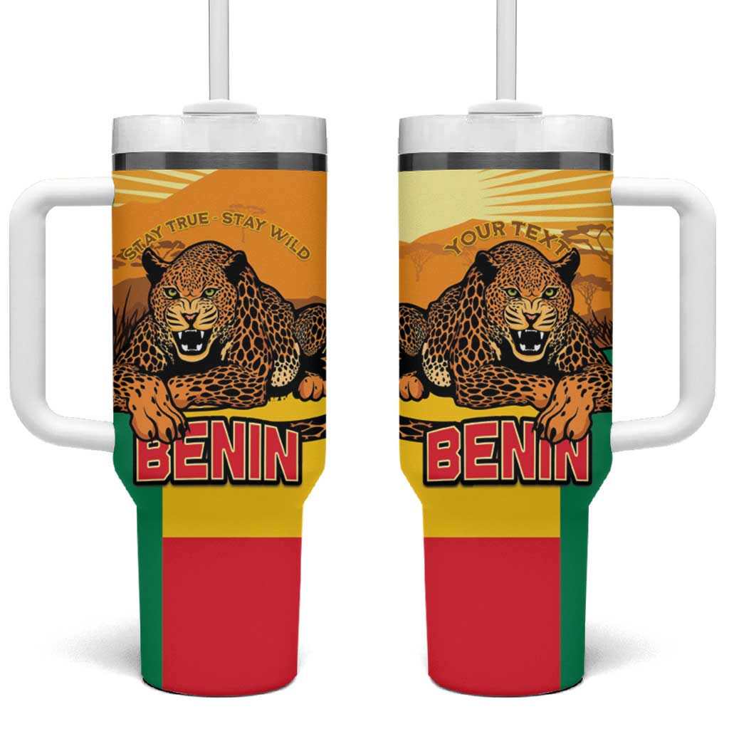 Personalised Benin Leopard Tumbler With Handle Stay True - Stay Wild