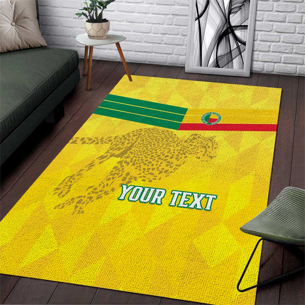 Custom Benin Football Area Rug Go Cheetahs