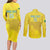 Custom Benin Football Couples Matching Long Sleeve Bodycon Dress and Long Sleeve Button Shirt Go Cheetahs