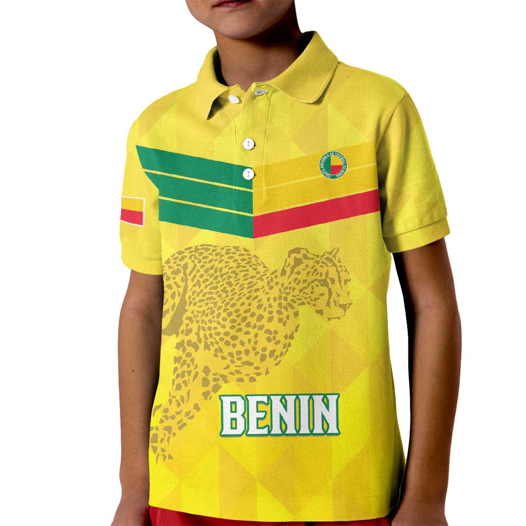 Custom Benin Football Kid Polo Shirt Go Cheetahs