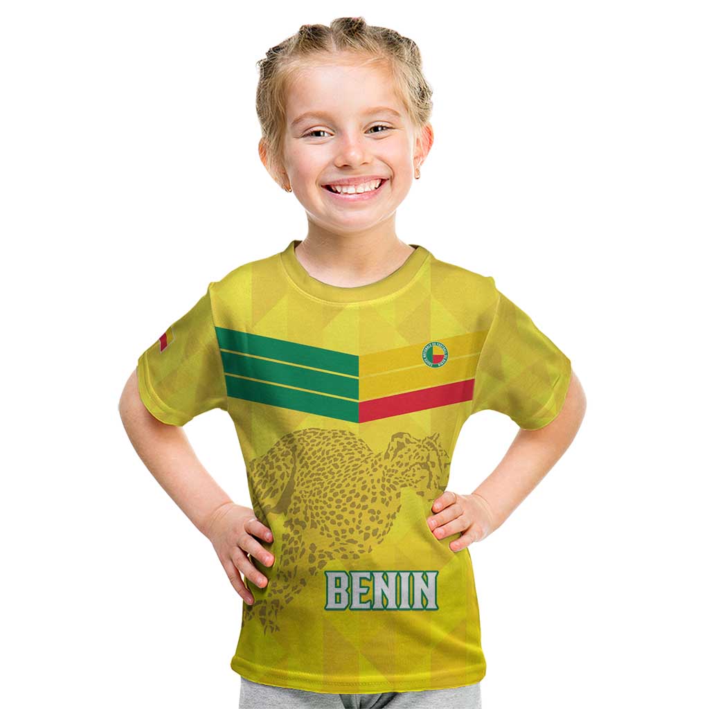 Custom Benin Football Kid T Shirt Go Cheetahs