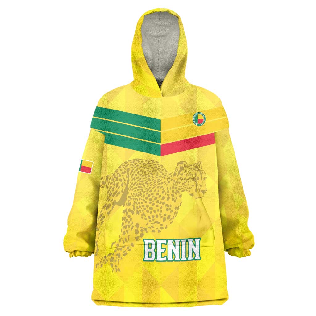 Custom Benin Football Wearable Blanket Hoodie Go Cheetahs