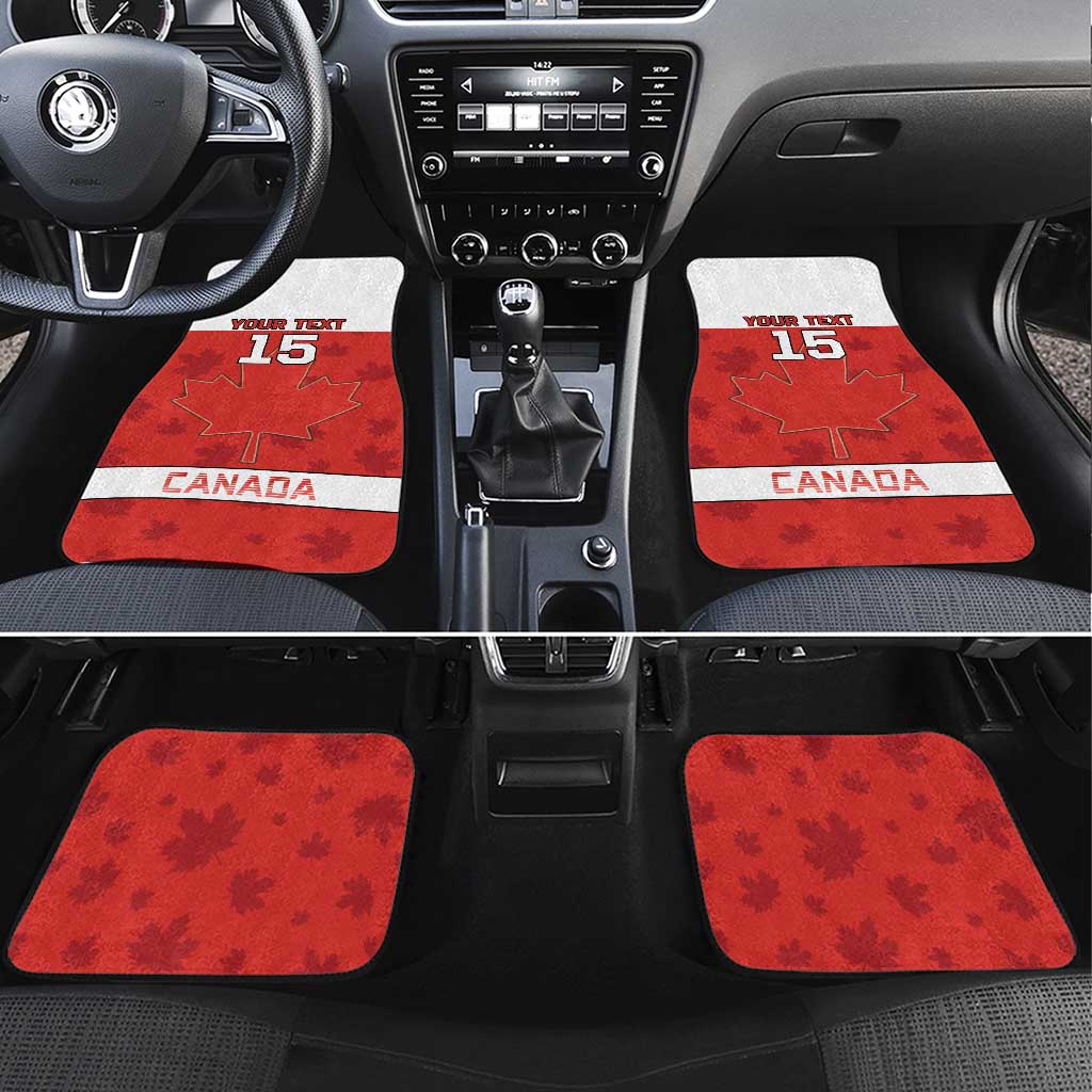 Canada Ice Hockey Car Mats Beaver Mascot With Champions Trophy