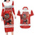 Custom Canada Ice Hockey Couples Matching Long Sleeve Bodycon Dress and Hawaiian Shirt Beaver Mascot With Champions Trophy