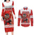 Custom Canada Ice Hockey Couples Matching Long Sleeve Bodycon Dress and Long Sleeve Button Shirt Beaver Mascot With Champions Trophy