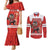 Custom Canada Ice Hockey Couples Matching Mermaid Dress and Long Sleeve Button Shirt Beaver Mascot With Champions Trophy