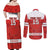 Custom Canada Ice Hockey Couples Matching Off Shoulder Maxi Dress and Long Sleeve Button Shirt Beaver Mascot With Champions Trophy