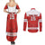 Custom Canada Ice Hockey Couples Matching Summer Maxi Dress and Long Sleeve Button Shirt Beaver Mascot With Champions Trophy