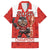 Custom Canada Ice Hockey Family Matching Off The Shoulder Long Sleeve Dress and Hawaiian Shirt Beaver Mascot With Champions Trophy