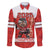 Custom Canada Ice Hockey Family Matching Off The Shoulder Long Sleeve Dress and Hawaiian Shirt Beaver Mascot With Champions Trophy