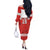 Custom Canada Ice Hockey Off The Shoulder Long Sleeve Dress Beaver Mascot With Champions Trophy