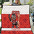 Canada Ice Hockey Quilt Beaver Mascot With Champions Trophy