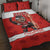 Canada Ice Hockey Quilt Bed Set Beaver Mascot With Champions Trophy