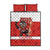 Canada Ice Hockey Quilt Bed Set Beaver Mascot With Champions Trophy