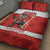 Canada Ice Hockey Quilt Bed Set Beaver Mascot With Champions Trophy