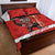 Canada Ice Hockey Quilt Bed Set Beaver Mascot With Champions Trophy