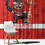 Canada Ice Hockey Window Curtain Beaver Mascot With Champions Trophy