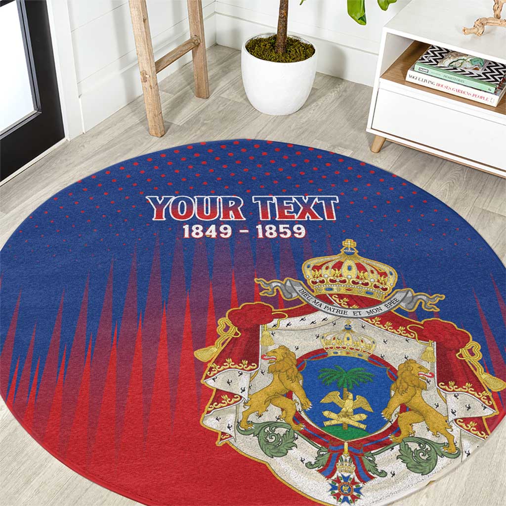 Personalized Second Empire of Haiti 1849-1859 Round Carpet Imperial Coat Of Arms Flag Style