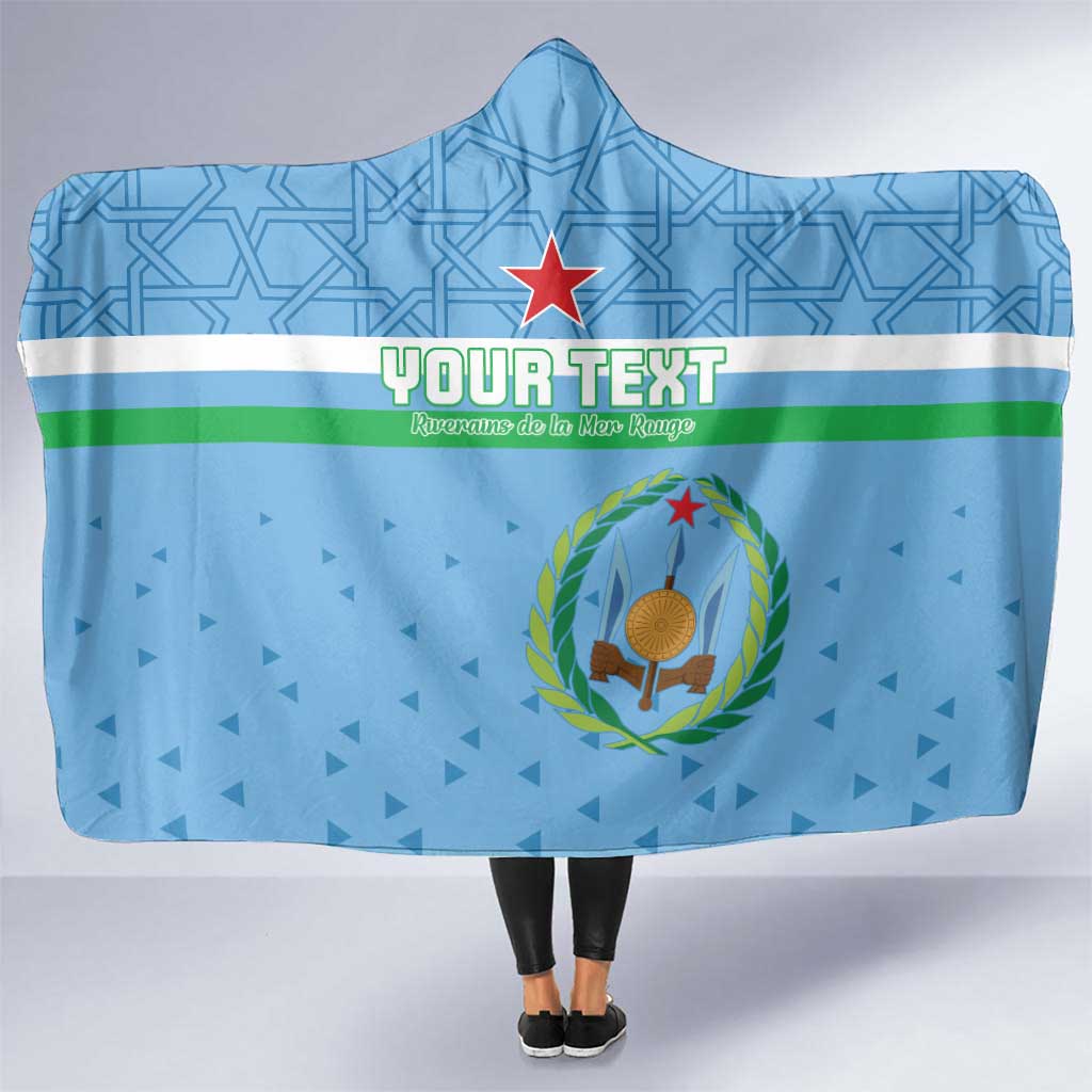 Custom Djibouti Football Hooded Blanket Come On Riverains de la Mer Rouge