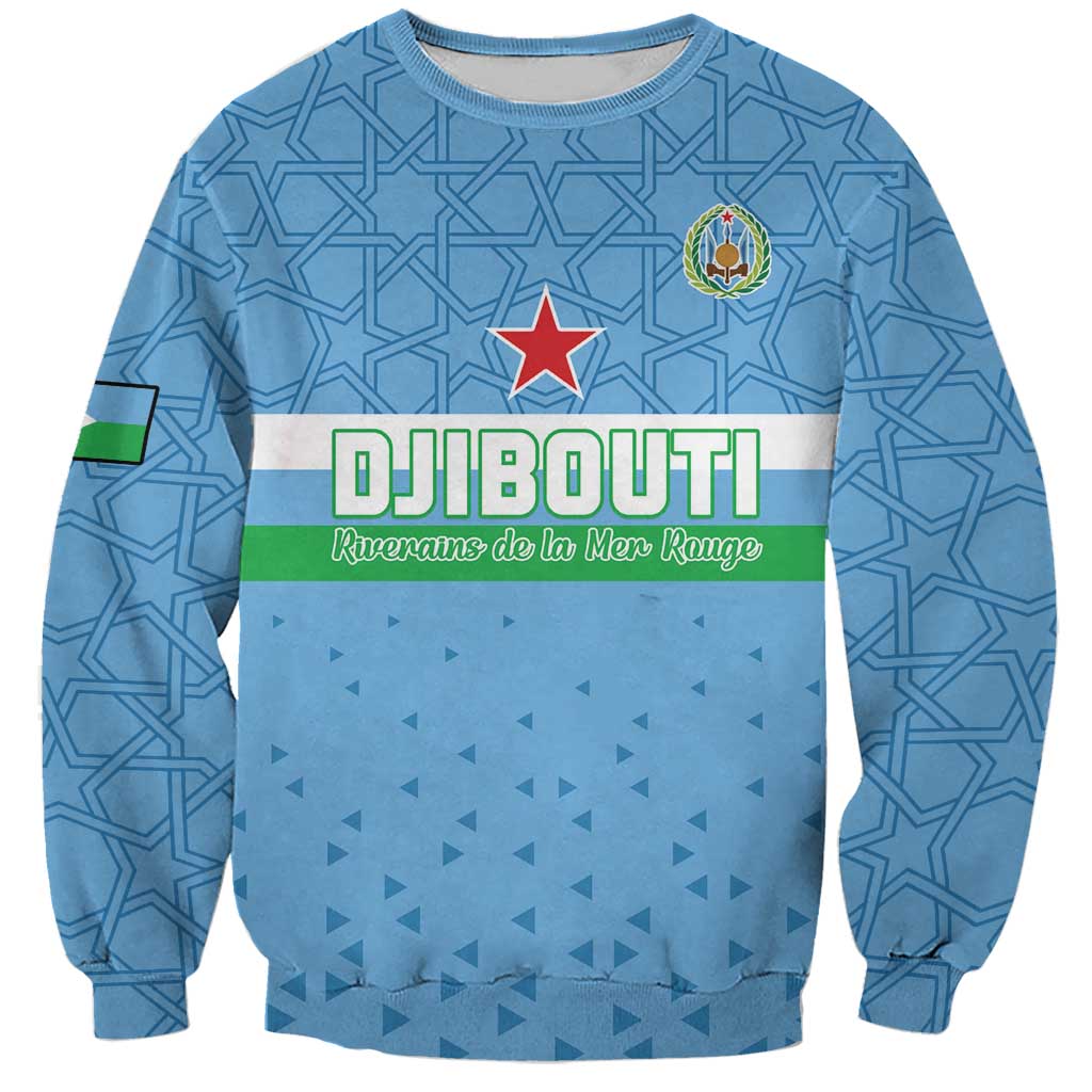 Custom Djibouti Football Sweatshirt Come On Riverains de la Mer Rouge