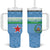 Custom Djibouti Football Tumbler With Handle Come On Riverains de la Mer Rouge