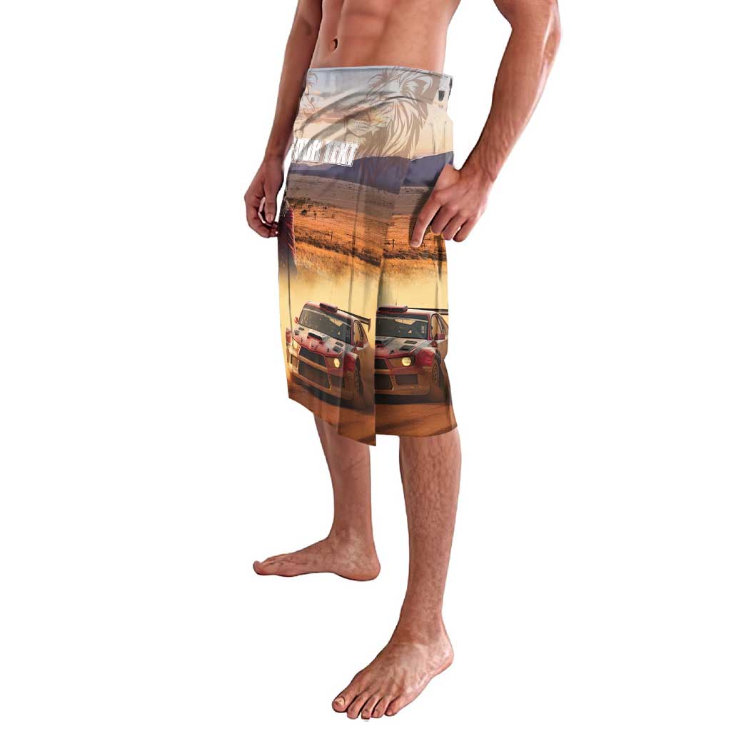 Printed lavalava wrap skirt with elastic waistband, cars and desert road photo graphic