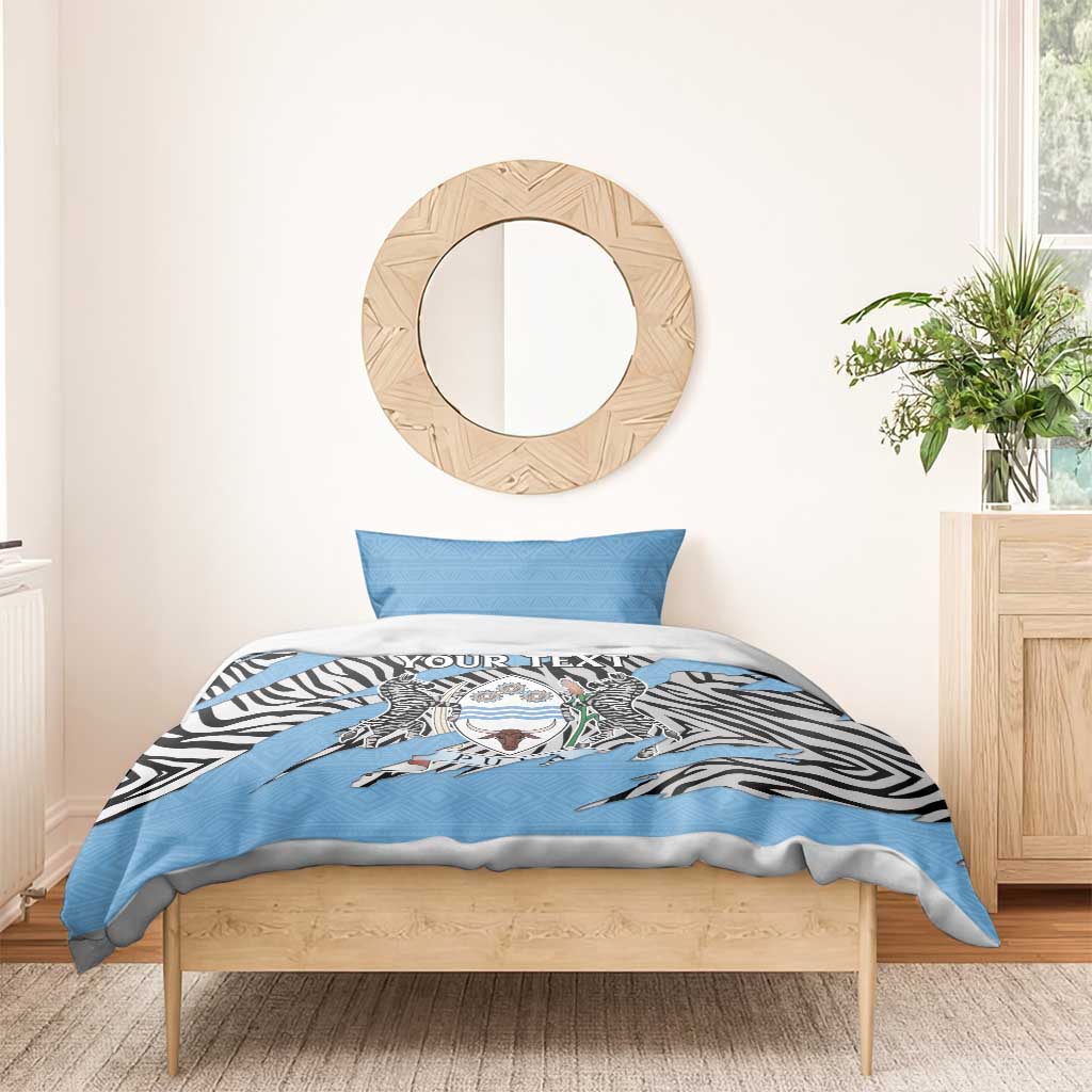 Personalized Botswana Bedding Set Coat Of Arms With Map - African and Zebra Patterns