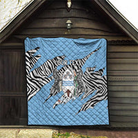 Personalized Botswana Quilt Coat Of Arms With Map - African and Zebra Patterns