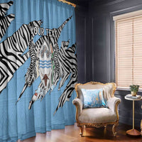 Personalized Botswana Window Curtain Coat Of Arms With Map - African and Zebra Patterns
