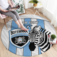 Custom Botswana Football Round Carpet Come On Zebras
